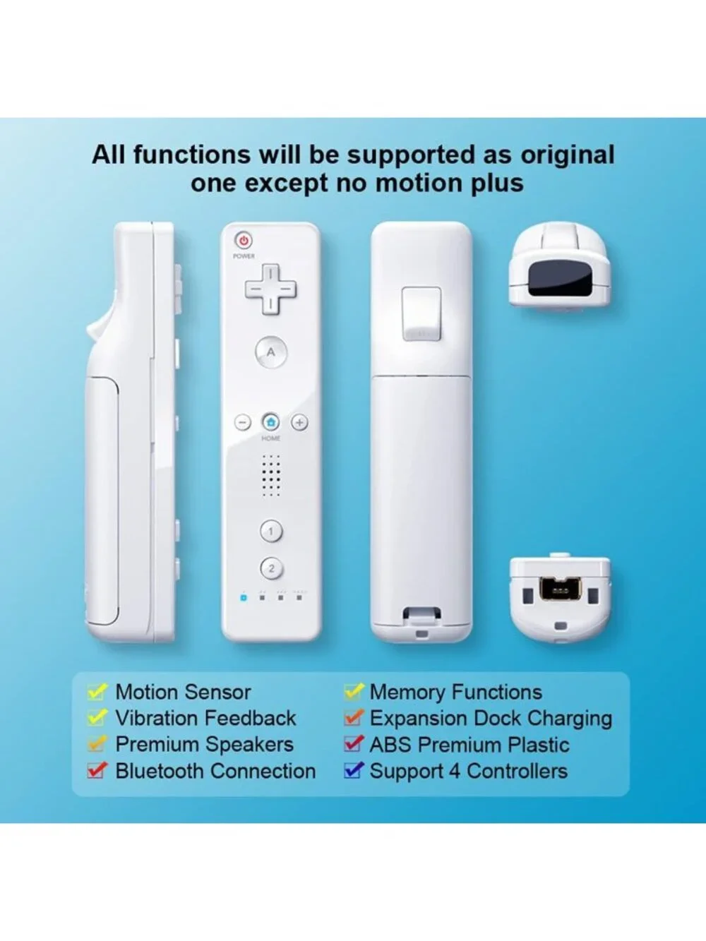 Wii Remote Controller 2 Pack | Wireless Game Controllers with Silicone Case